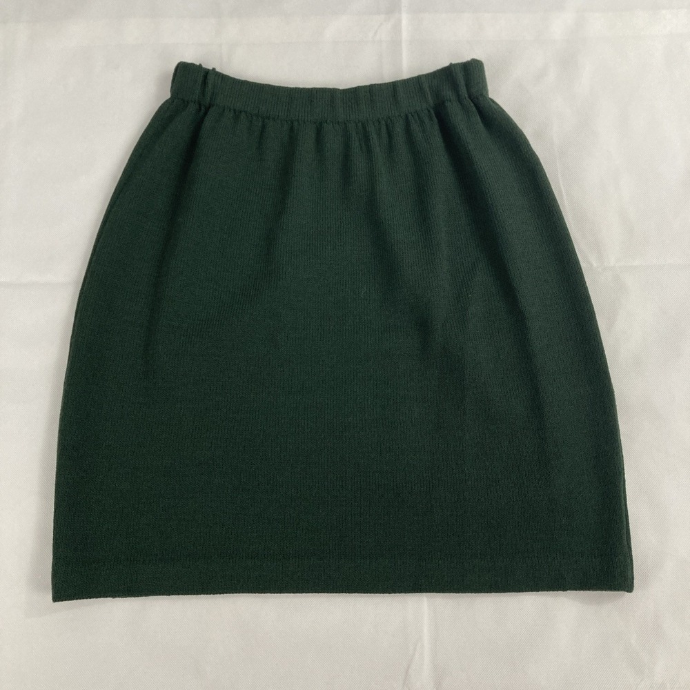 ST. JOHN Collection Pencil Skirt Santana Knit Knee Length Dark Green Size 10